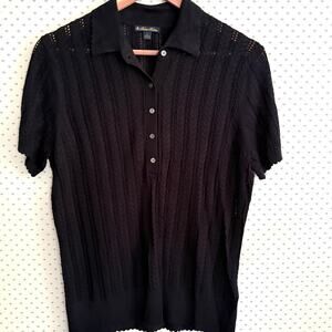 Brooks Brothers Black V-Neck Sweater